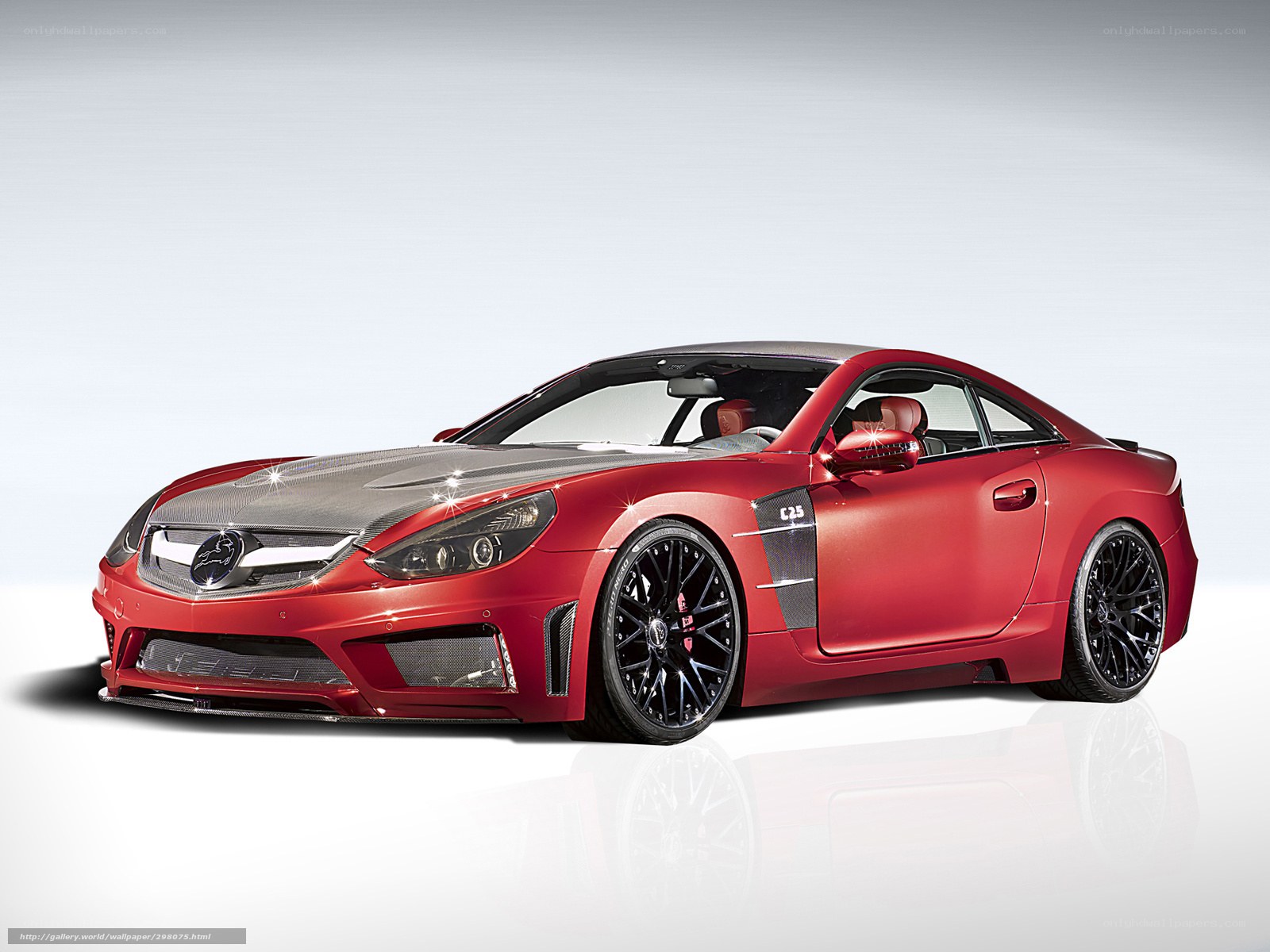 red sports car with carbon fiber