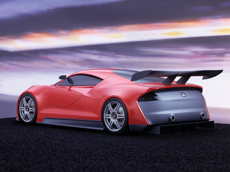 red sports car with large spoiler