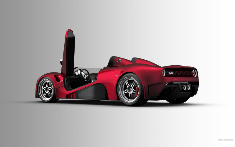 red sports car with open door