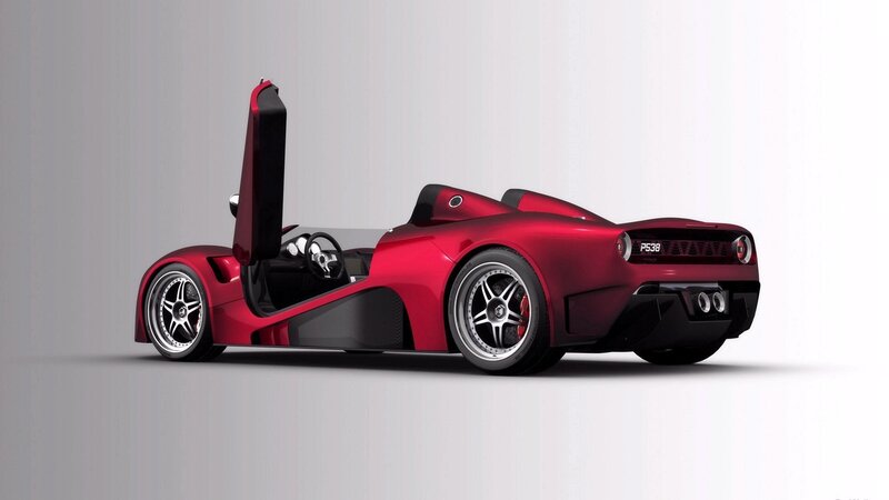red sports car with open door