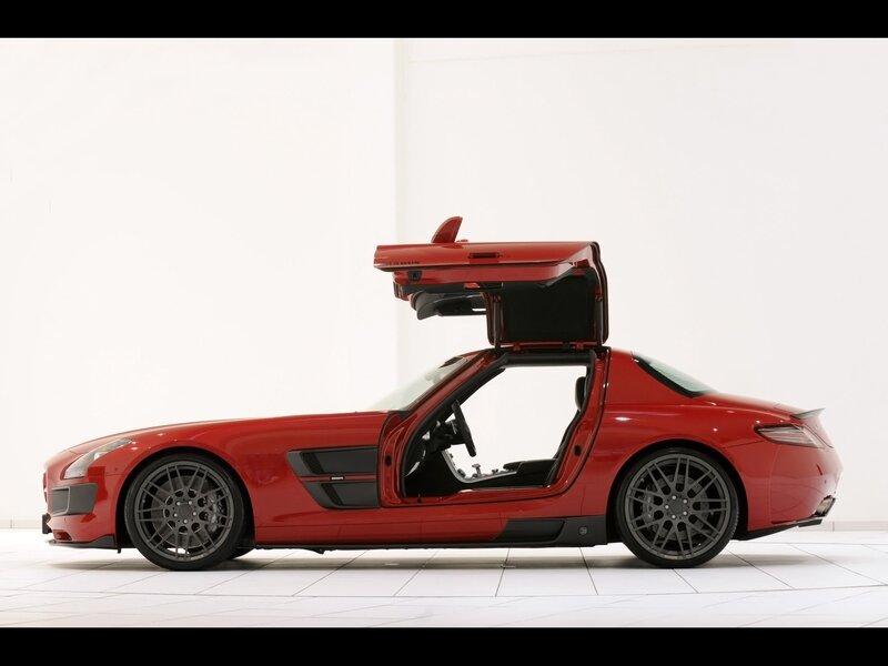 Red sports car with open door