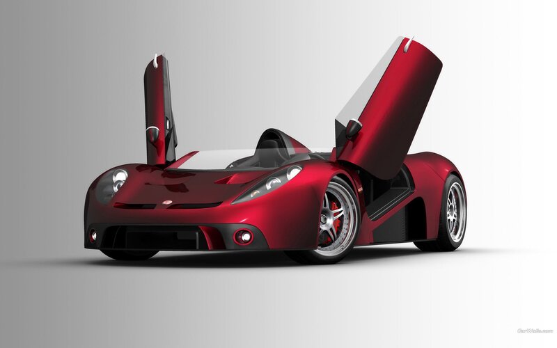 red sports car with open doors
