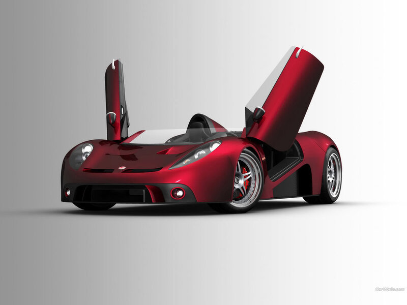 red sports car with open doors