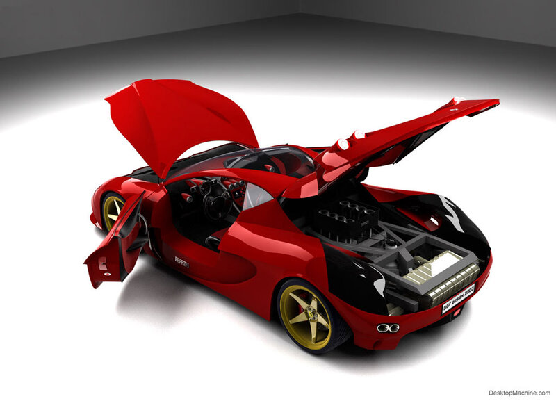 red sports car with open doors