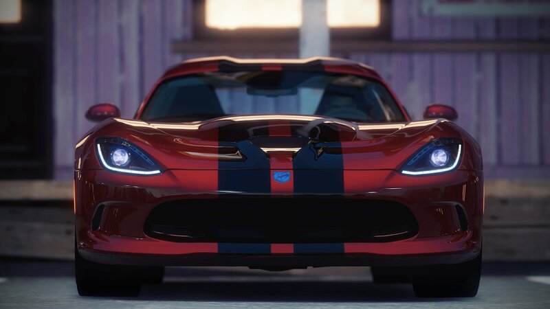 red sports car with racing stripes