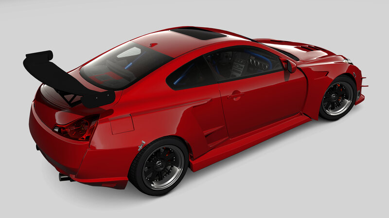 red sports car with spoiler