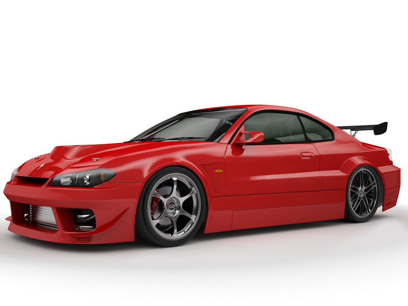 red sports car with spoiler