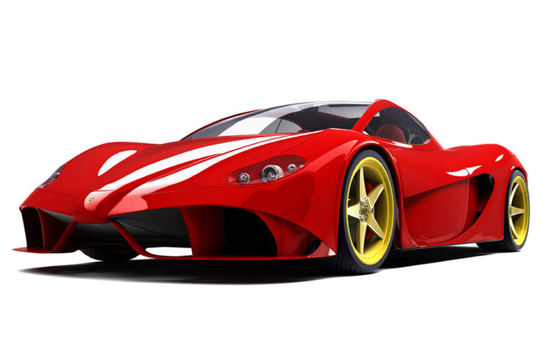 red sports car with yellow wheels
