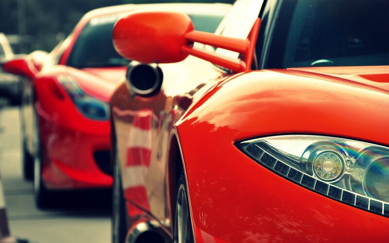 Red Sports Cars — Dramatic, Photograph