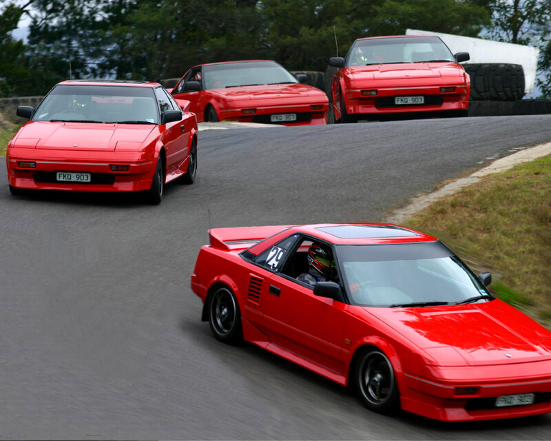 Red Sports Cars on Track — Dynamic