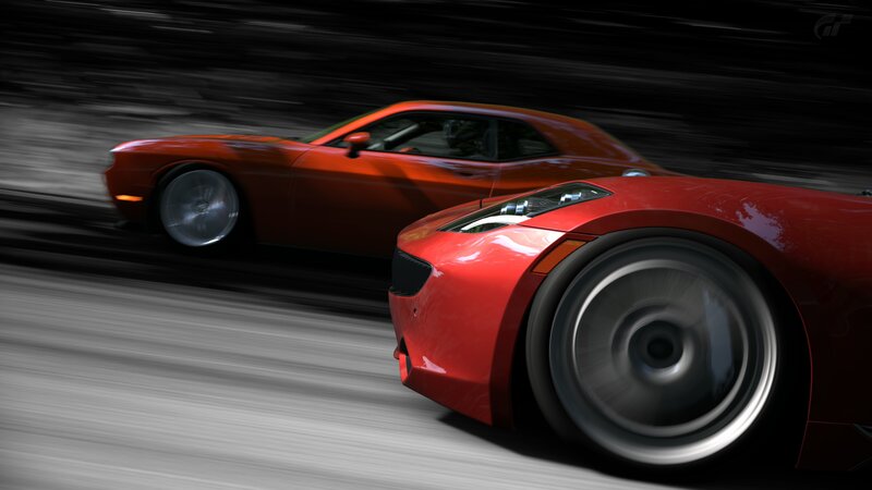 Red Sports Cars Racing — Dynamic, Night