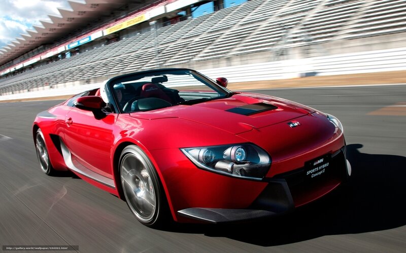 Red sports hybrid concept car