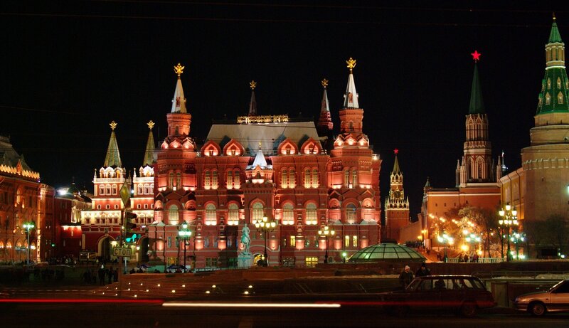 Red Square at Night — Dramatic