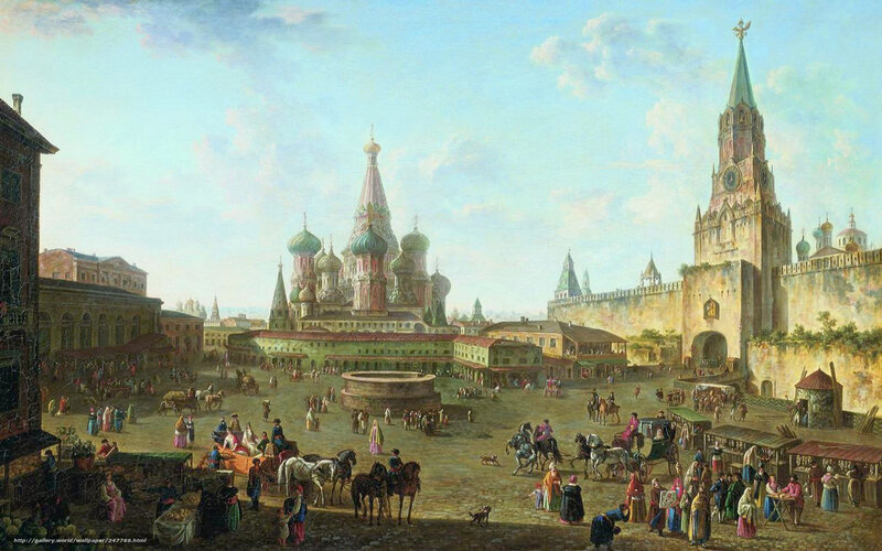Red Square in Moscow — Blue, Bustling, Afternoon