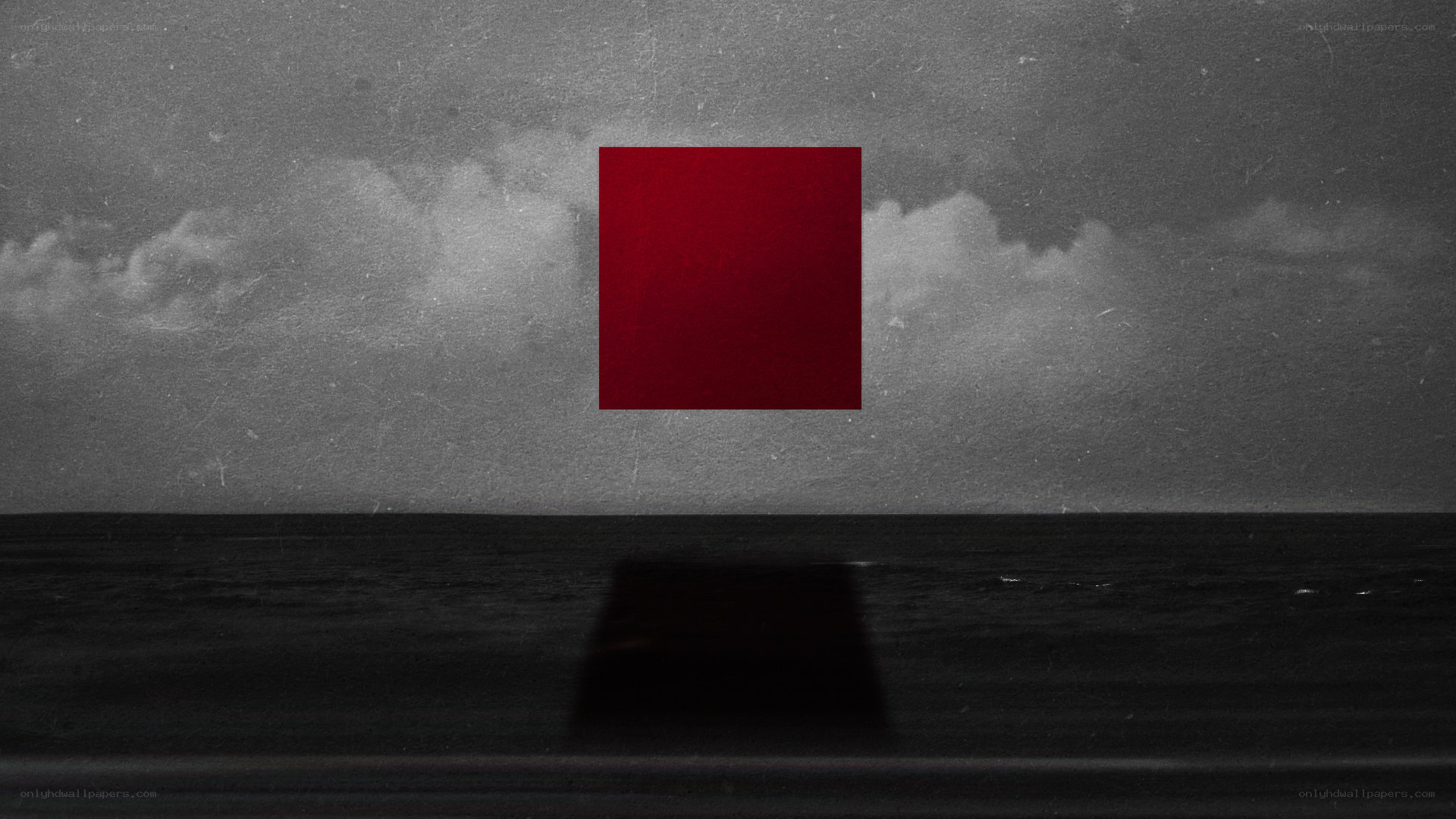 Red square over sea