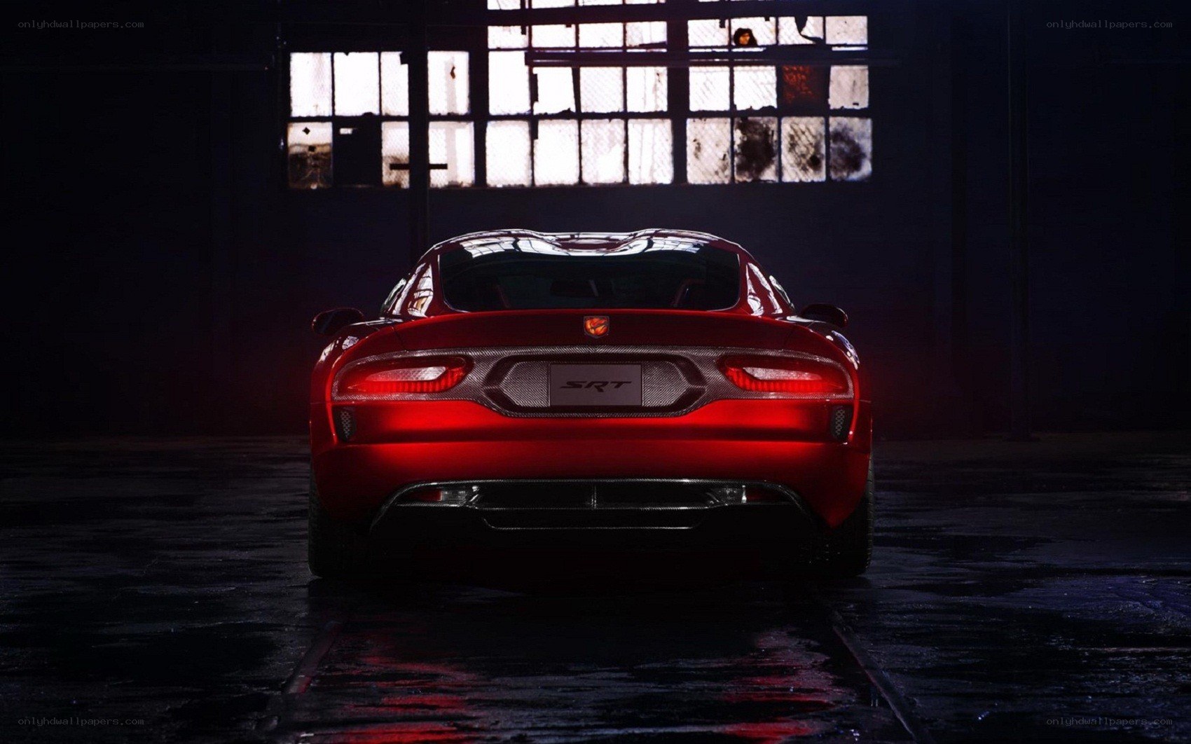 Red SRT Viper rear view