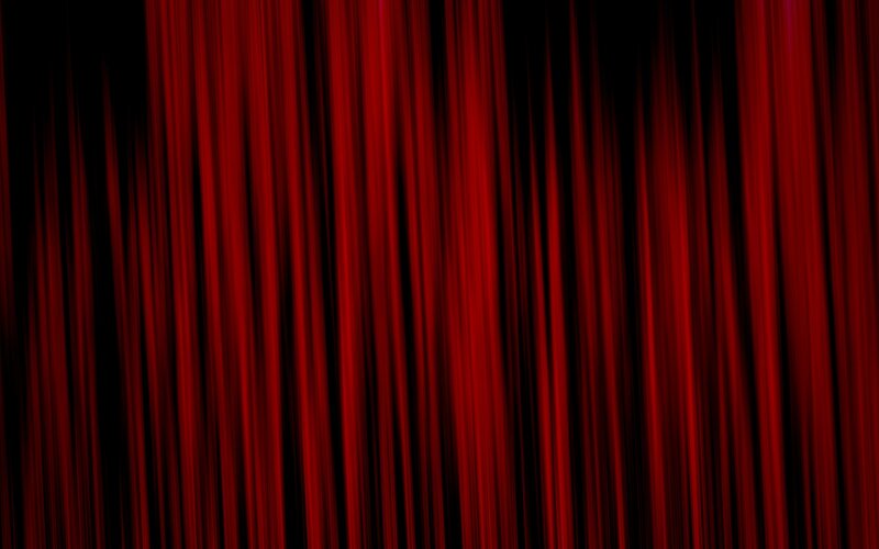 Red Stage Curtain — Dramatic, Photograph