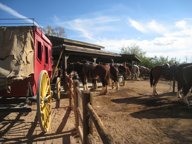 Red Stagecoach and Horses — Outdoor