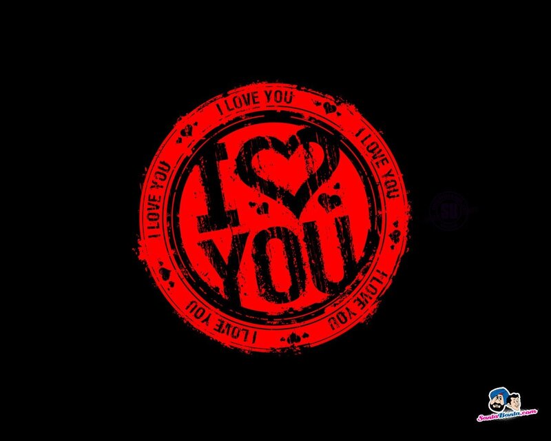 Red Stamp with I Love You