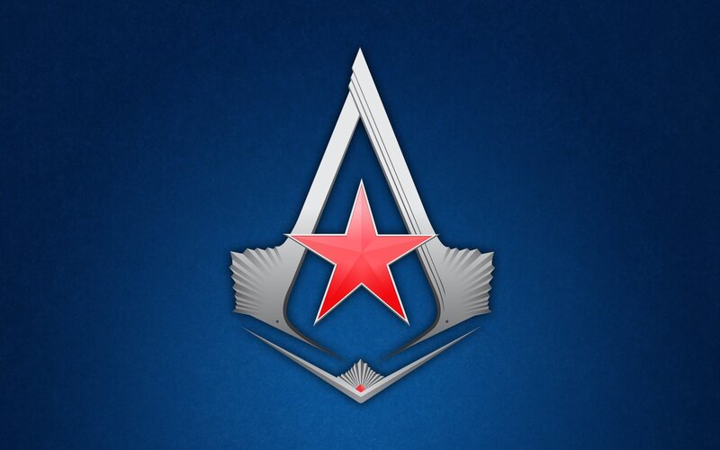 Red Star Emblem — Blue, Dramatic, Digital Art