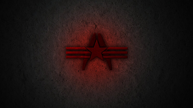 red star emblem on dark wall