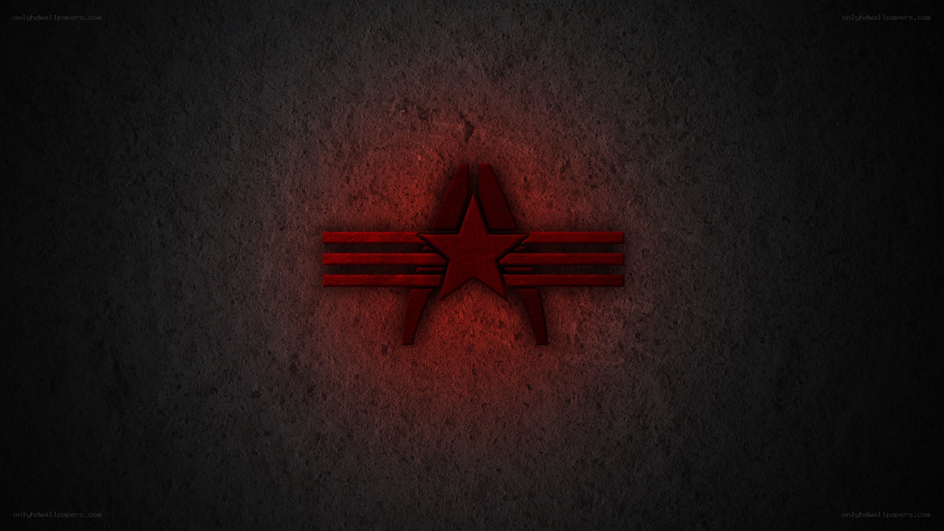 red star emblem on dark wall