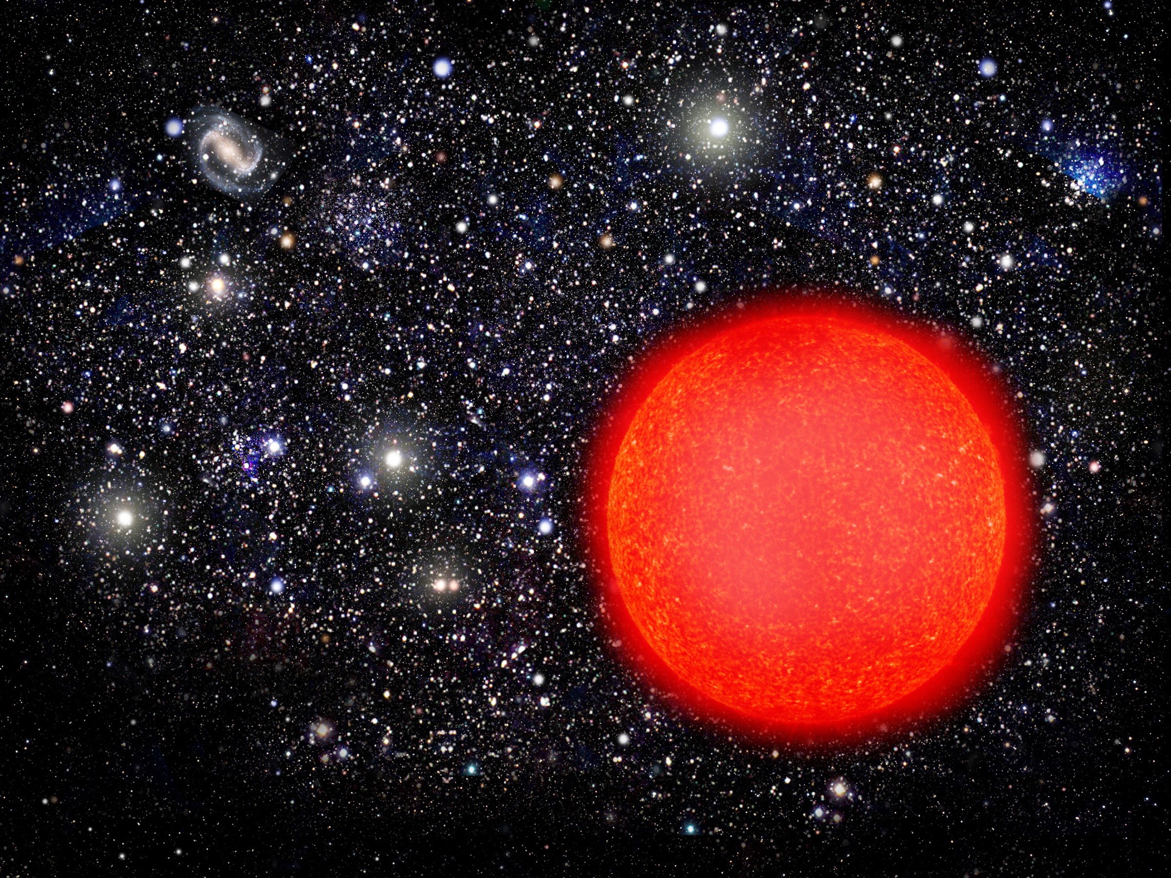 Red star in space