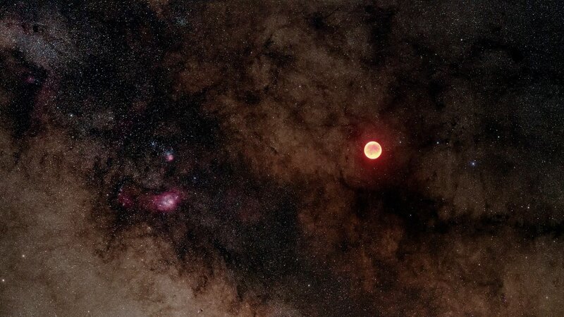 Red star in space