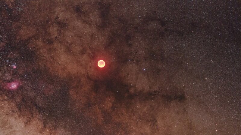 Red star in space