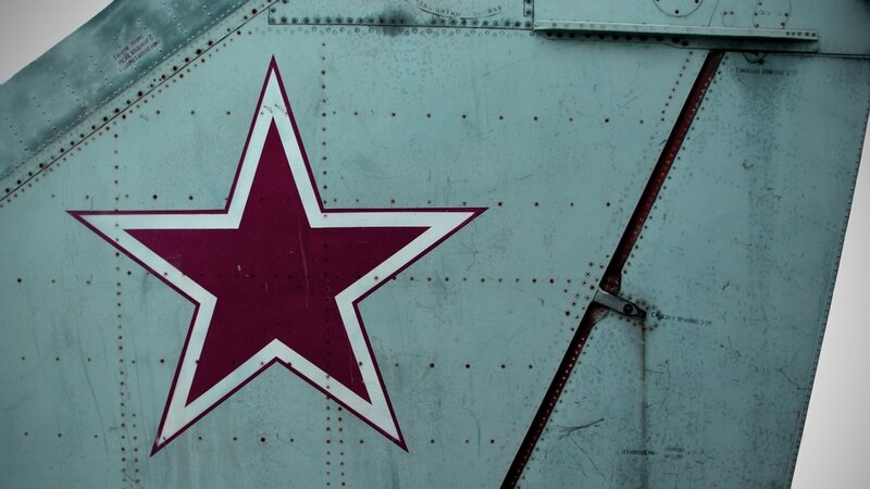 Red star on aircraft surface
