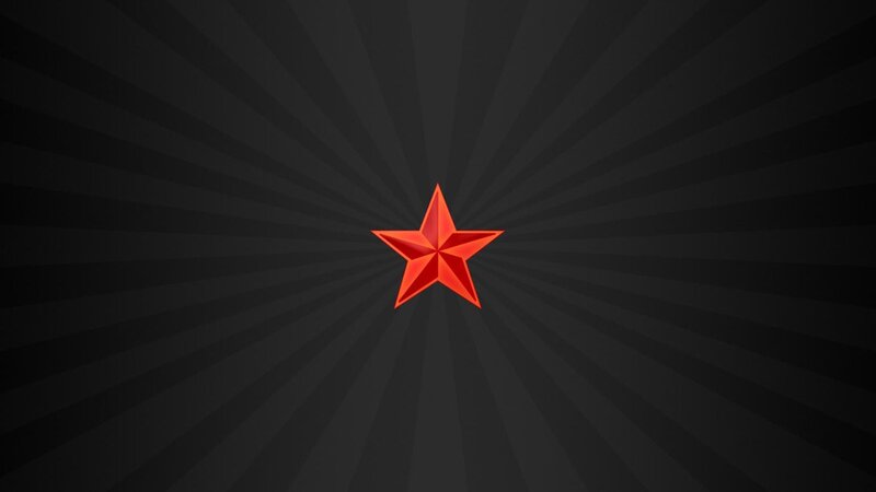 red star on dark background