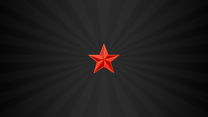 Red Star on Dark Background — Black, Dramatic