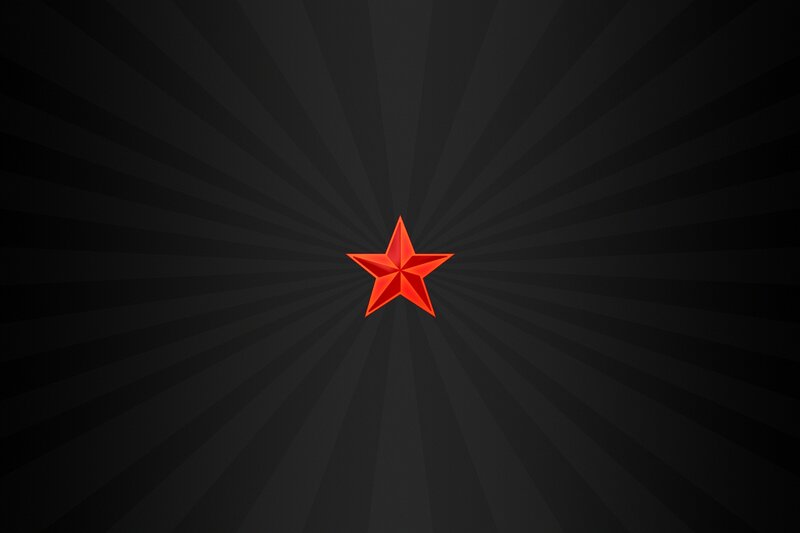 Red Star on Dark Background — Black