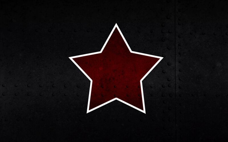 red star on metal background