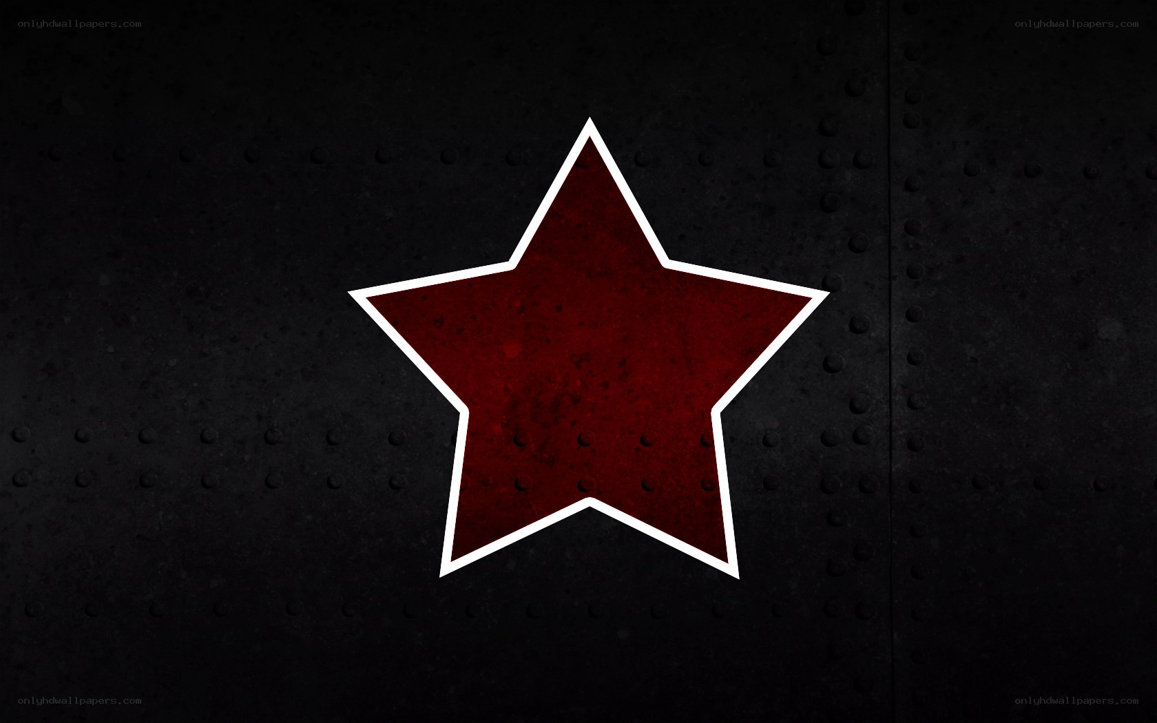 red star on metal background