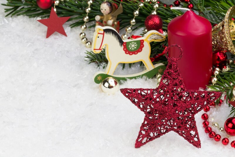Red Star Ornament — Festive, Winter, Photograph, Candle