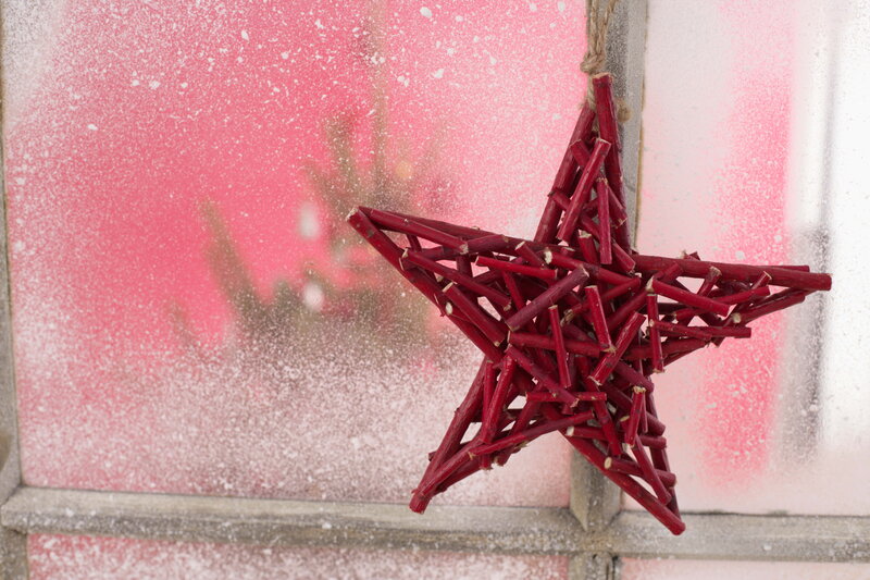 Red Star Ornament — Festive, Winter, Photograph, String