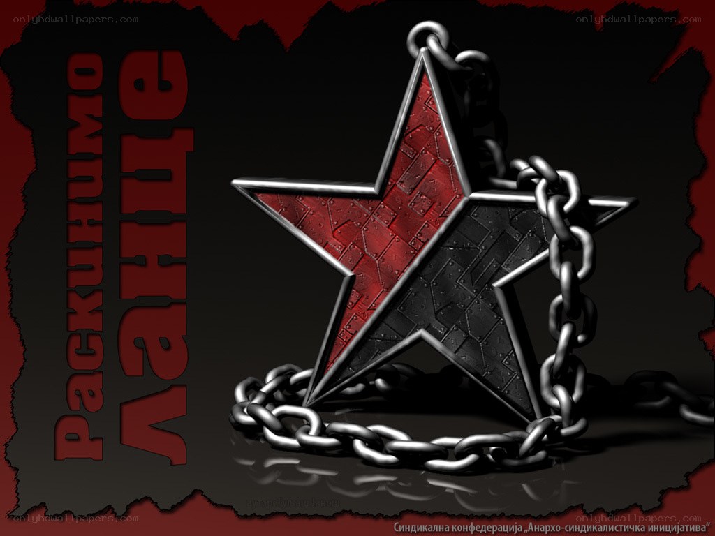 Red star with chain symbol