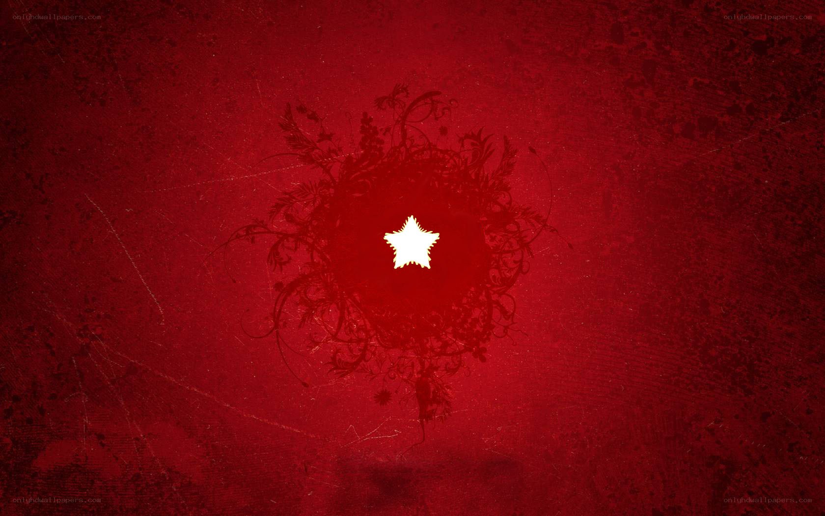 red star with floral design