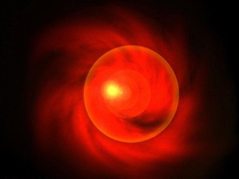 Red star with glowing core