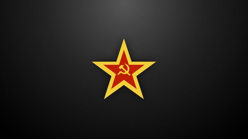 Red star with hammer and sickle