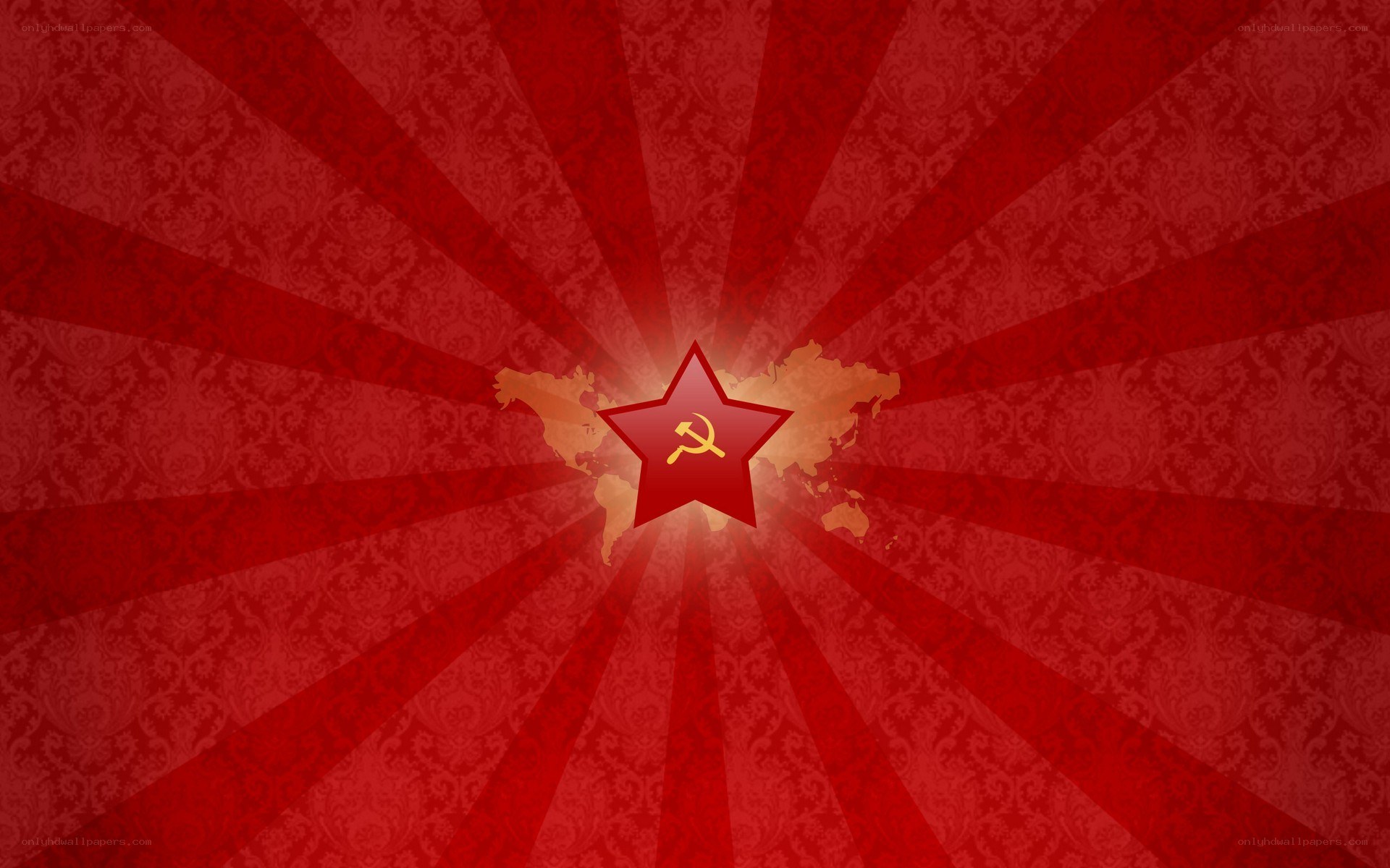 Red star with hammer and sickle