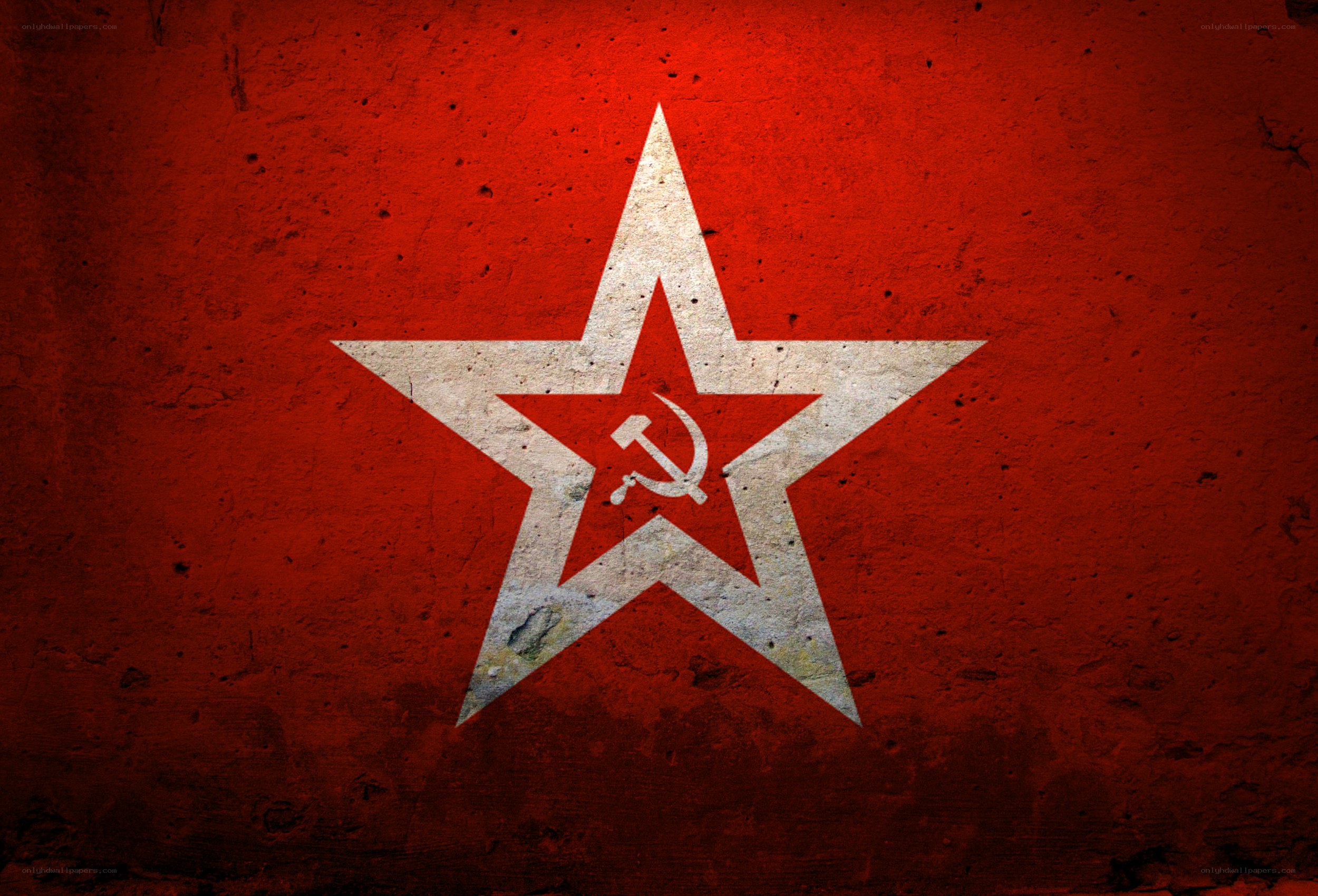 Red star with hammer and sickle