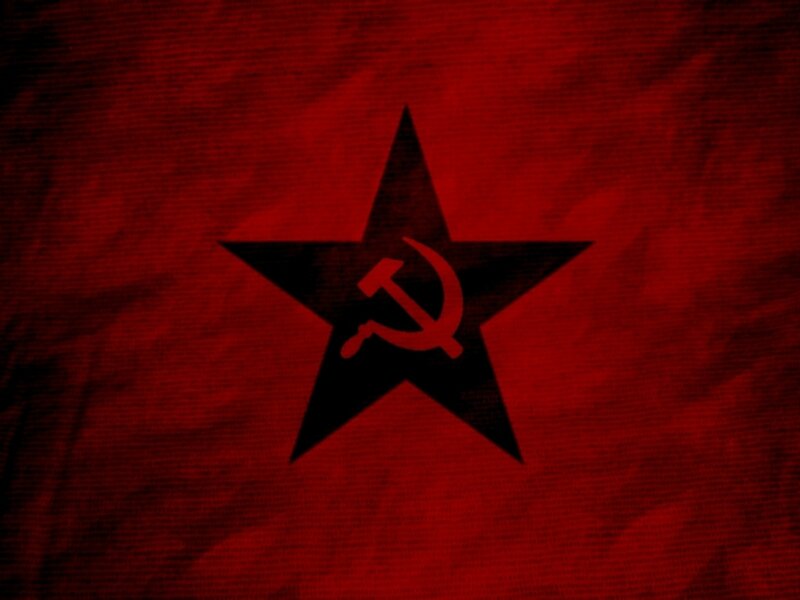 Red star with hammer and sickle