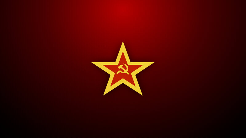 Red star with hammer and sickle
