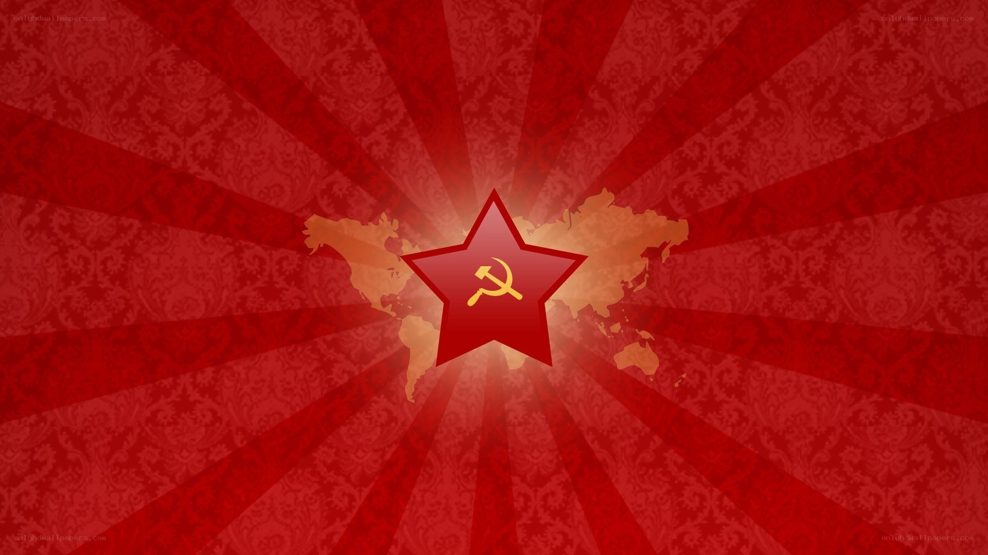 Red star with hammer and sickle