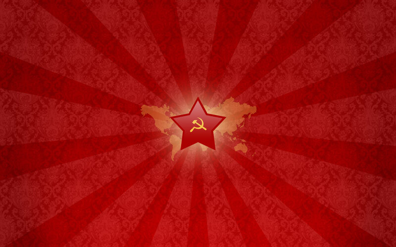 Red Star with Hammer and Sickle — Dramatic, Digital Art, World Map, Hammer and Sickle