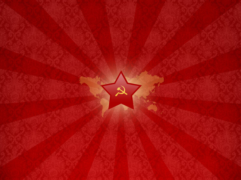 Red Star with Hammer and Sickle — Dramatic, Illustration, World Map, Hammer and Sickle
