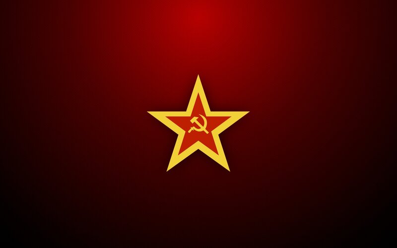 Red Star with Hammer and Sickle — Dramatic