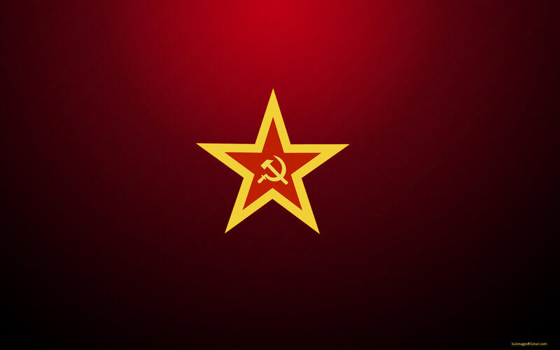 Red Star with Hammer and Sickle — Dramatic, Vector Art
